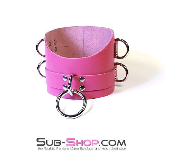 1659A-SIS      Controlled Sissy Boy Hot Pink Leather Female BDSM Bondage Accessory Posture Collar Sissy   , Sub-Shop.com Bondage and Fetish Superstore