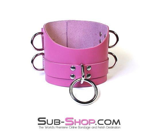 1659A-SIS      Controlled Sissy Boy Hot Pink Leather Female BDSM Bondage Accessory Posture Collar Sissy   , Sub-Shop.com Bondage and Fetish Superstore