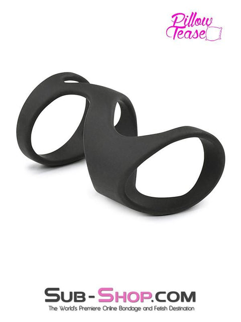 1660M      Silicone Delay Cock Ring with Girth Enhancing Massaging Cage Cock Ring   , Sub-Shop.com Bondage and Fetish Superstore