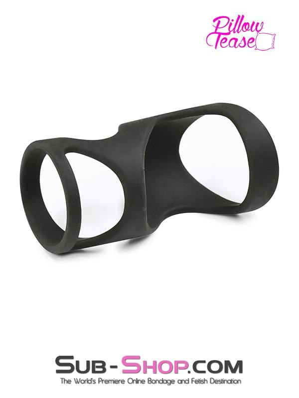 1660M      Silicone Delay Cock Ring with Girth Enhancing Massaging Cage Cock Ring   , Sub-Shop.com Bondage and Fetish Superstore