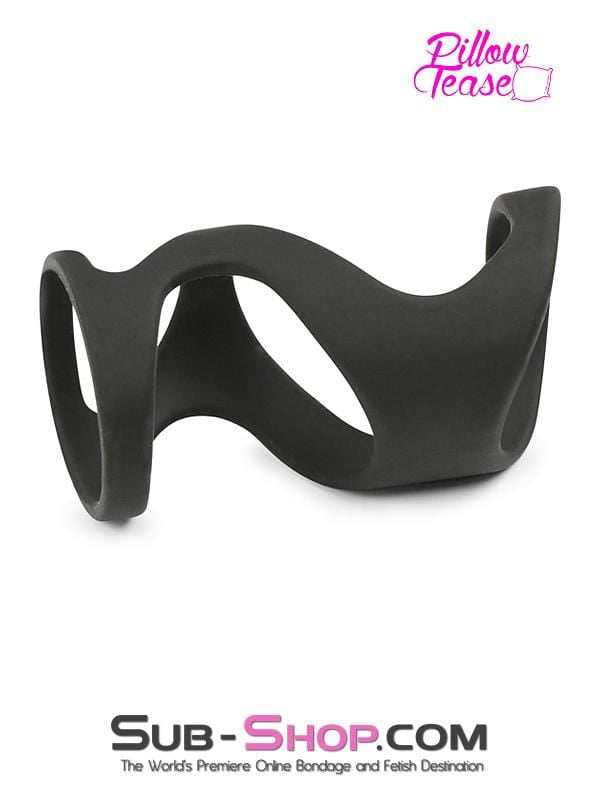 1660M      Silicone Delay Cock Ring with Girth Enhancing Massaging Cage Cock Ring   , Sub-Shop.com Bondage and Fetish Superstore