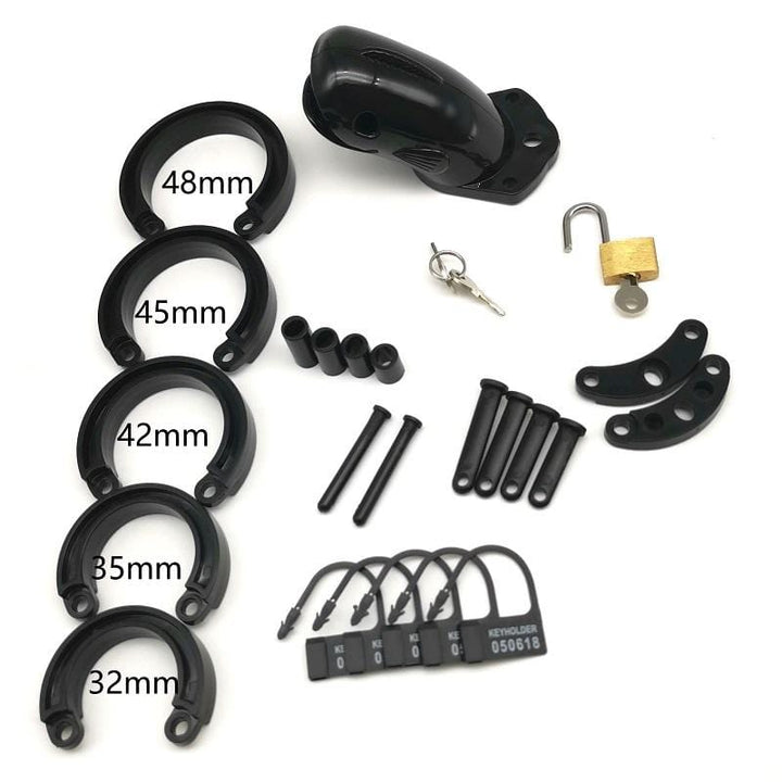 1683AR Black Locking Male Chastity Cage - LAST CHANCE - Final Closeout! MEGA Deal , Sub-Shop.com Bondage and Fetish Superstore