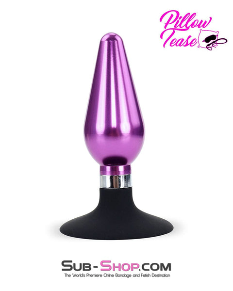 1689DL-SIS      Sissy Bitch Aluminum Purple Suction Cup Base Smooth Anal Plug Sissy   , Sub-Shop.com Bondage and Fetish Superstore