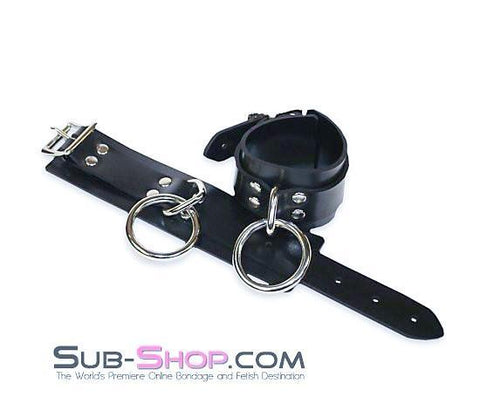 1700A      Black Tie Affair Rubber Bondage Wrist Cuffs Wrist and Ankle Bondage   , Sub-Shop.com Bondage and Fetish Superstore