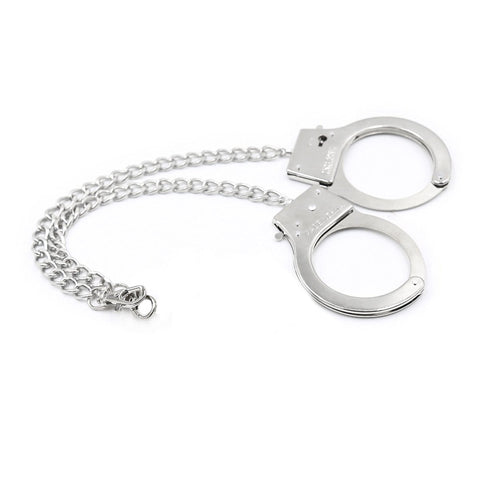 1714MQ-SIS      Handcuffs Attached to Crystal Base Butt Plug Set Sissy   , Sub-Shop.com Bondage and Fetish Superstore