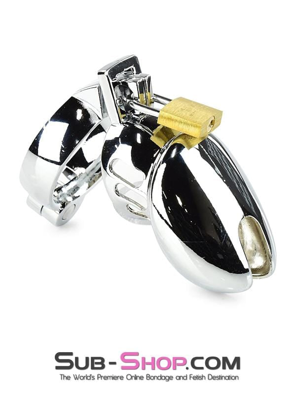 1715HS      Severe Cock Tease Torture Locking Chrome Steel Cock Cage Chastity Chastity   , Sub-Shop.com Bondage and Fetish Superstore