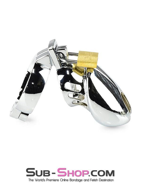 1715HS      Severe Cock Tease Torture Locking Chrome Steel Cock Cage Chastity Chastity   , Sub-Shop.com Bondage and Fetish Superstore