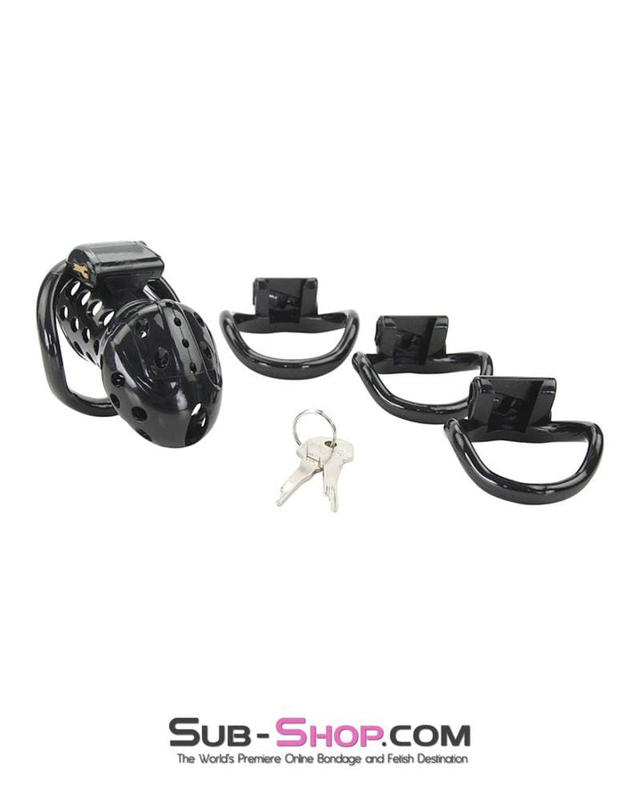 1722AR      Boy Toy Black High Security Pin Tumbler Locking Cock Cage Chastity - MEGA Deal MEGA Deal   , Sub-Shop.com Bondage and Fetish Superstore