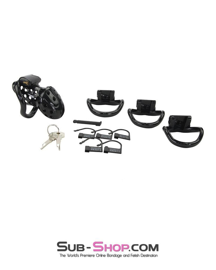 1722AR      Boy Toy Black High Security Pin Tumbler Locking Cock Cage Chastity - MEGA Deal MEGA Deal   , Sub-Shop.com Bondage and Fetish Superstore