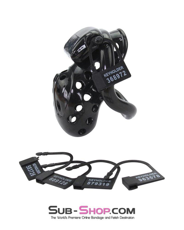 1723AR      Boy Toy Short Black High Security Pin Tumbler Locking Cock Cage Chastity Chastity   , Sub-Shop.com Bondage and Fetish Superstore