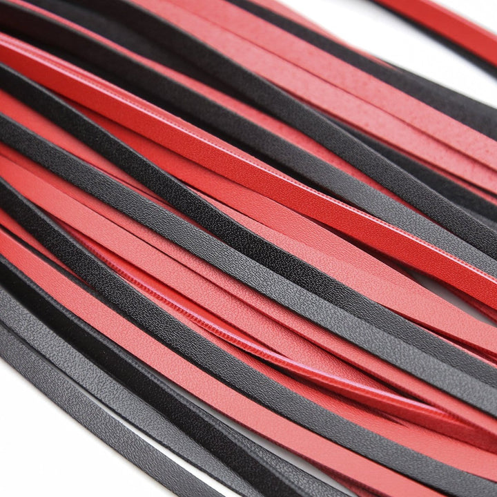 1727MQ      25 Inch Braided Handle Black and Red Punishment Flogger Whip   , Sub-Shop.com Bondage and Fetish Superstore