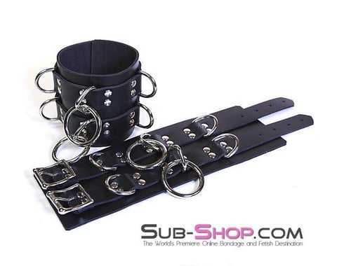 1755A      Total Control 4" Leather Ankle Cuffs Wrist and Ankle Bondage   , Sub-Shop.com Bondage and Fetish Superstore