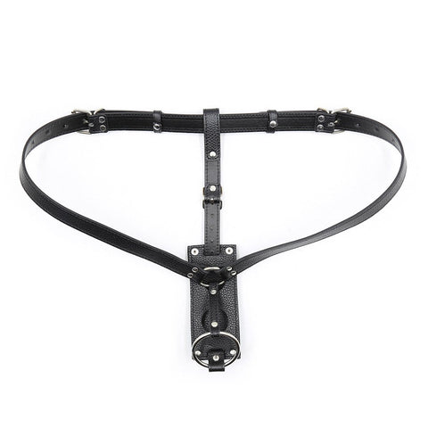 1763MQ      Triple Threat Strap On Harness with Wearer’s Dildo and Butt Plug Holder Strap-On Harness   , Sub-Shop.com Bondage and Fetish Superstore