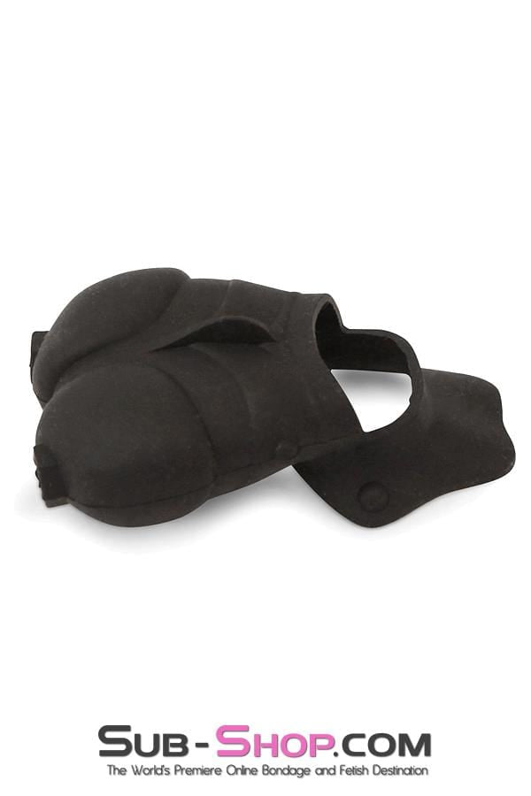 1765M      Black Silicone Cock Ring with Ball Cage Cock Cage   , Sub-Shop.com Bondage and Fetish Superstore