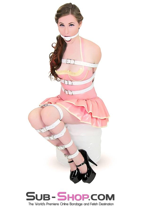 1769A      1" Buckling Bondage Strap, White Leather - 5 Sizes! Straps   , Sub-Shop.com Bondage and Fetish Superstore