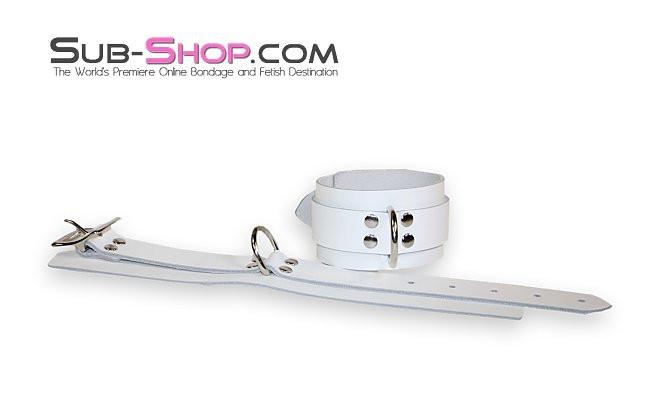 1774A      Pure Bondage White Leather Ankle Cuffs Wrist and Ankle Bondage   , Sub-Shop.com Bondage and Fetish Superstore