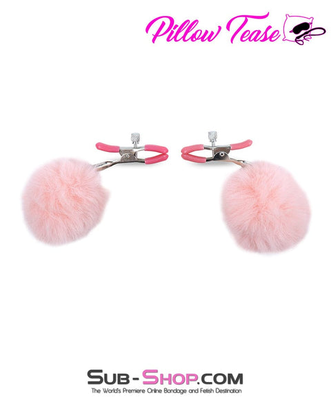 1775M      Adorable Pink Puffs Adjustable Nipple Clamps Nipple Clamp   , Sub-Shop.com Bondage and Fetish Superstore