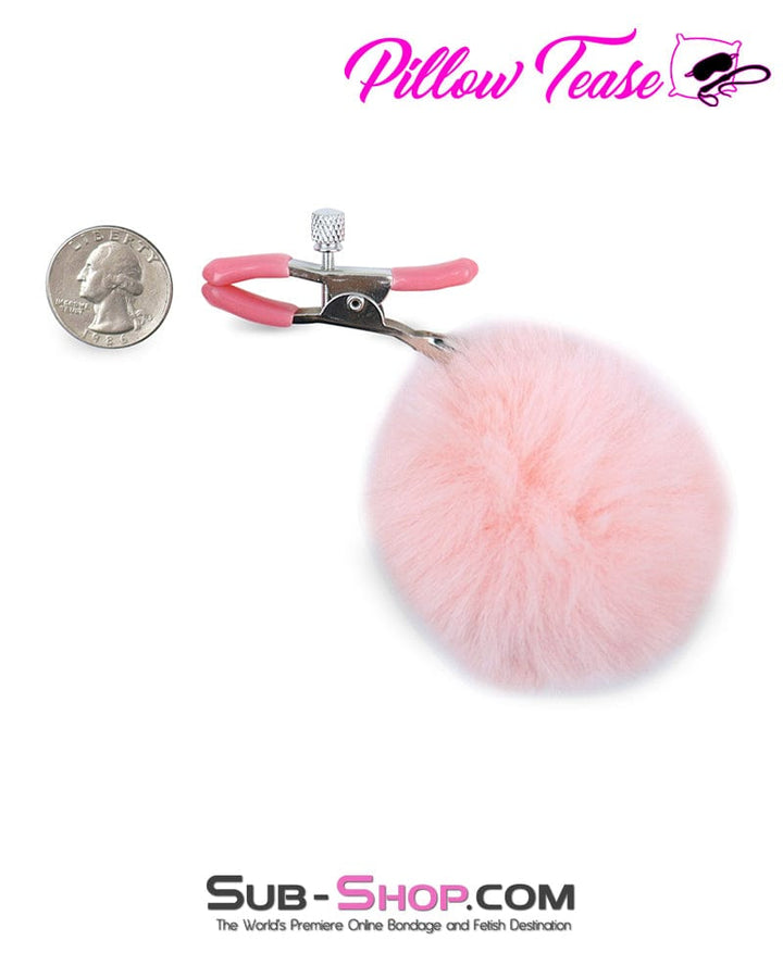 1775M-SIS      Adorable Pink Forced Feminization Sissy Boi Accessory Puffs Adjustable Clamps Sissy   , Sub-Shop.com Bondage and Fetish Superstore