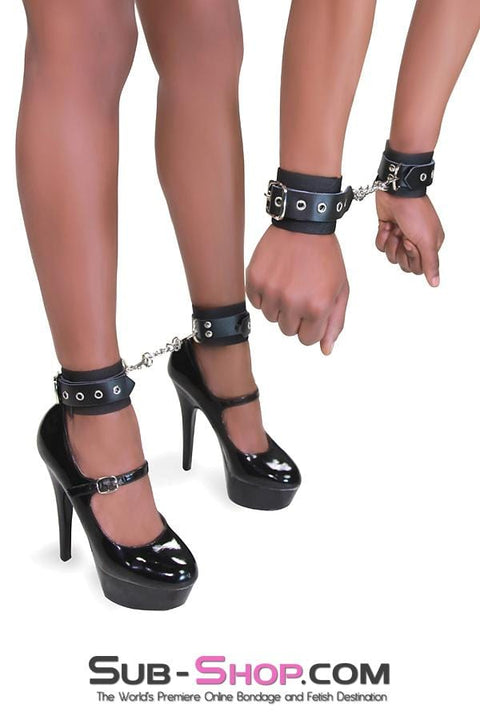 1789DL      Comfort Cuffs Braided Nylon Ankle Cuffs with Leatherette Buckling Strap Cuffs   , Sub-Shop.com Bondage and Fetish Superstore