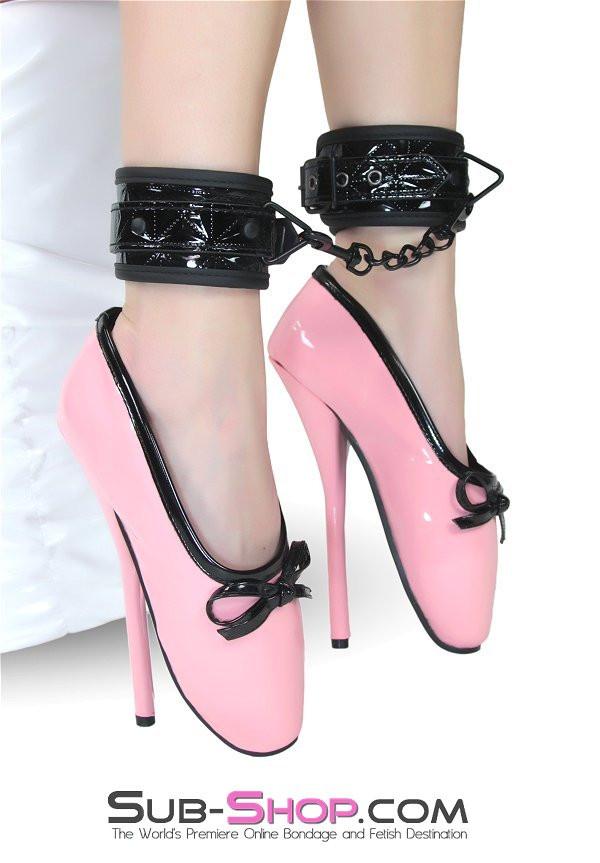 1804DL      Black Diamond Padded Ankle Bondage Cuffs with Black Hardware Wrist and Ankle Bondage   , Sub-Shop.com Bondage and Fetish Superstore