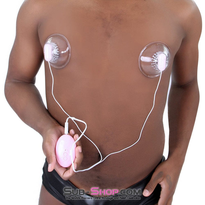 0182E      Pink Vibrating Nipple Stimulator Cups Nipple Suction   , Sub-Shop.com Bondage and Fetish Superstore