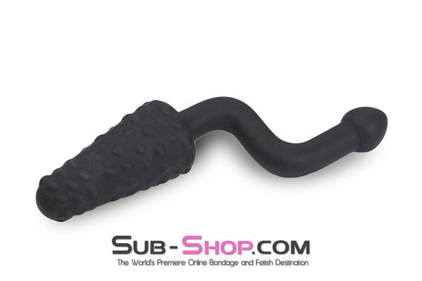 1832M      Big Black Crank Nubby Silicone Massager - LAST CHANCE - Final Closeout! Black Friday Blowout   , Sub-Shop.com Bondage and Fetish Superstore
