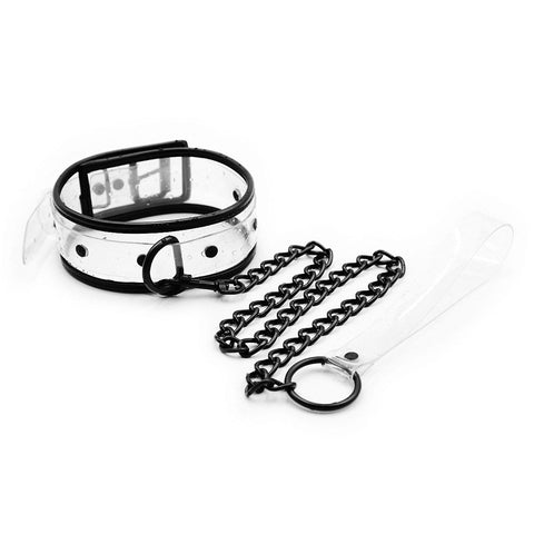 1834MQ      Clearly Comfy Collar with Black Hardware, Padded Edge and Matching Leash Collar   , Sub-Shop.com Bondage and Fetish Superstore