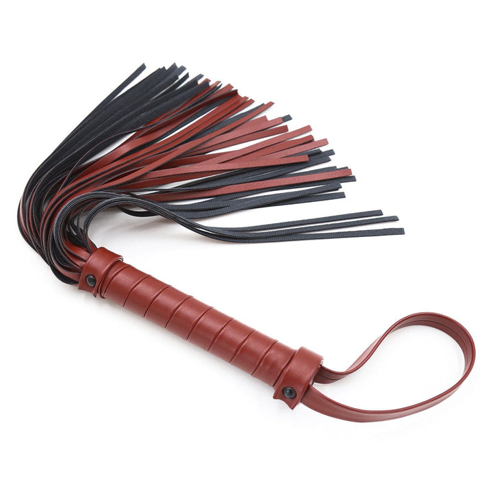 1835MQ      Bonded Leather 15” Red Room Pleasure Whip Whip   , Sub-Shop.com Bondage and Fetish Superstore