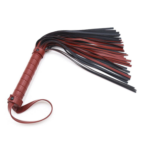 1835MQ      Bonded Leather 15” Red Room Pleasure Whip Whip   , Sub-Shop.com Bondage and Fetish Superstore