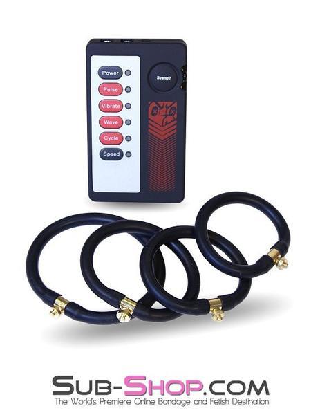 1850M      Electro-Stim Cock Rings with Controller Set Electro-Stim   , Sub-Shop.com Bondage and Fetish Superstore