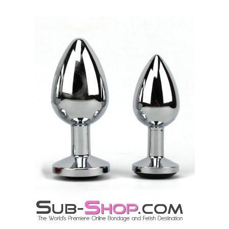 1853M      Chromed Aluminum Light Weight Rhinestone Crystal Tipped Butt Plug, Medium Butt Plug   , Sub-Shop.com Bondage and Fetish Superstore