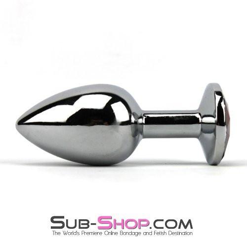 1853M      Chromed Aluminum Light Weight Rhinestone Crystal Tipped Butt Plug, Medium - MEGA Deal MEGA Deal   , Sub-Shop.com Bondage and Fetish Superstore