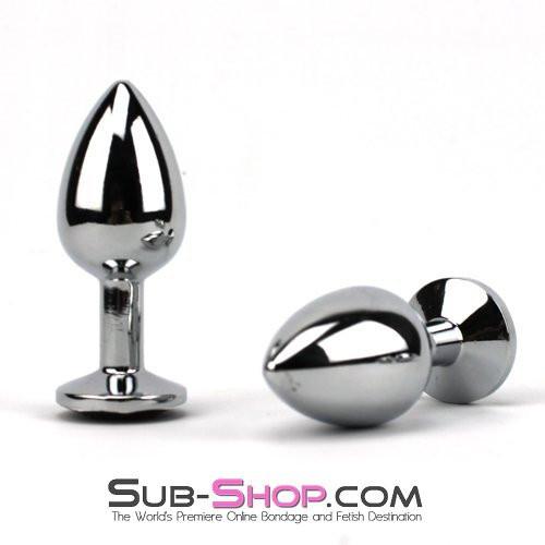 1853M      Chromed Aluminum Light Weight Rhinestone Crystal Tipped Butt Plug, Medium - MEGA Deal MEGA Deal   , Sub-Shop.com Bondage and Fetish Superstore