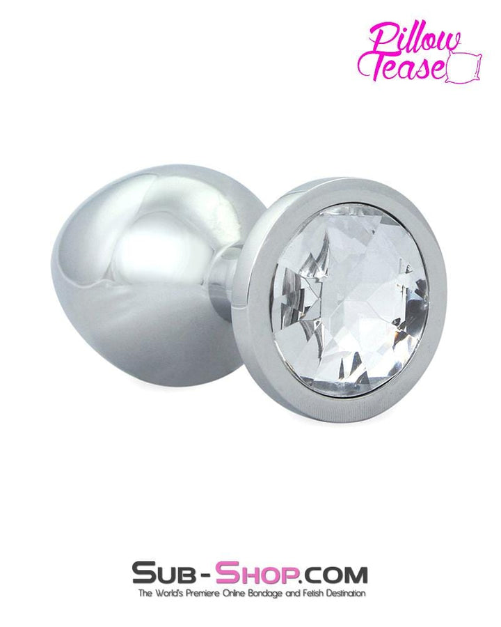 1853M      Chromed Aluminum Light Weight Rhinestone Crystal Tipped Butt Plug, Medium - MEGA Deal MEGA Deal   , Sub-Shop.com Bondage and Fetish Superstore