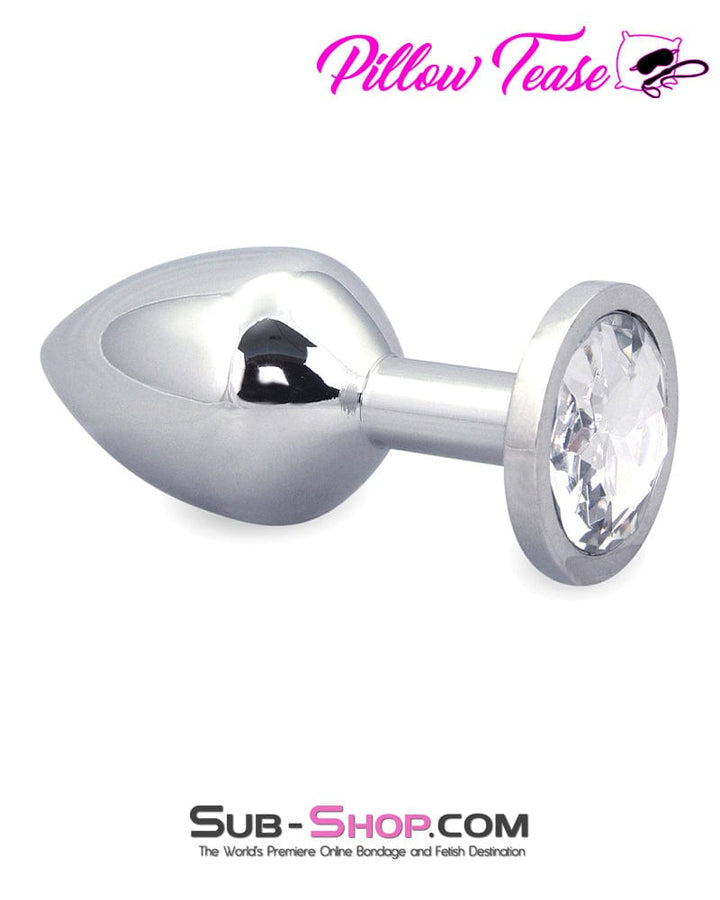 1853M      Chromed Aluminum Light Weight Rhinestone Crystal Tipped Butt Plug, Medium - MEGA Deal MEGA Deal   , Sub-Shop.com Bondage and Fetish Superstore