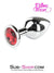 1854M      Chromed Light Weight Ruby Red Crystal Tipped Butt Plug, Medium - MEGA Deal MEGA Deal   , Sub-Shop.com Bondage and Fetish Superstore
