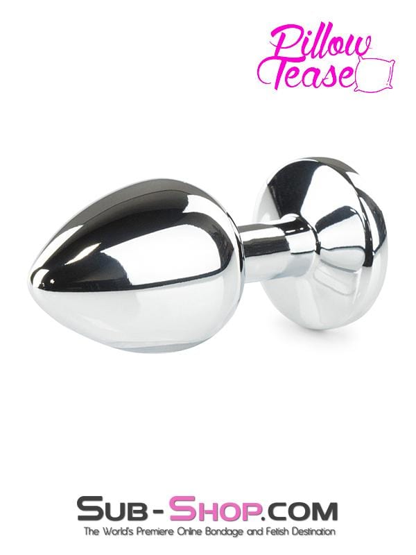 1854M Chromed Light Weight Ruby Red Crystal Tipped Butt Plug, Medium Butt Plug , Sub-Shop.com Bondage and Fetish Superstore