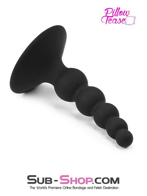 1856M      Graduated Small Beaded Silicone Anal Plug with Suction Cup Base Butt Plug   , Sub-Shop.com Bondage and Fetish Superstore