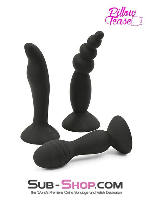 1857M      3 Pc Anal Beginner Silicone Suction Cup Training Set Butt Plug   , Sub-Shop.com Bondage and Fetish Superstore