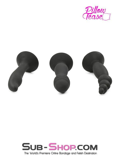 1857M      3 Pc Anal Beginner Silicone Suction Cup Training Set Butt Plug   , Sub-Shop.com Bondage and Fetish Superstore