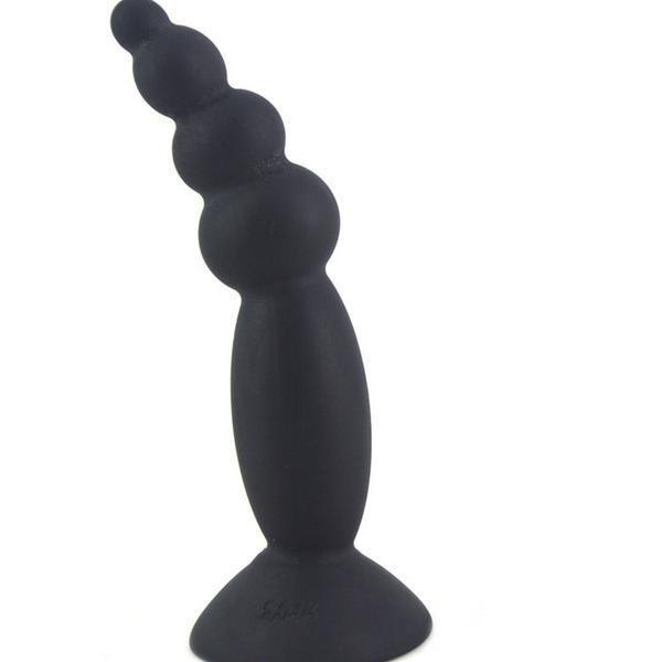 1865M      Mini Beaded Silicone Anal Training Plug with Suction Cup Base - LAST CHANCE - Final Closeout! Black Friday Blowout   , Sub-Shop.com Bondage and Fetish Superstore
