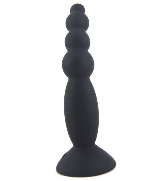 1865M      Mini Beaded Silicone Anal Training Plug with Suction Cup Base - LAST CHANCE - Final Closeout! Black Friday Blowout   , Sub-Shop.com Bondage and Fetish Superstore