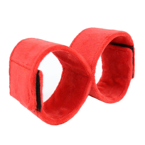 1872MQ      Furry Red Connected Cuffs Cuffs   , Sub-Shop.com Bondage and Fetish Superstore