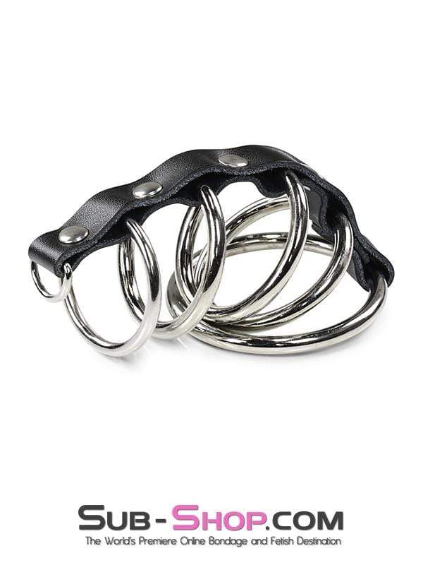 1878DL      5 Rings Gates of Hell Cock & Ball Bondage Set Cock Cage   , Sub-Shop.com Bondage and Fetish Superstore