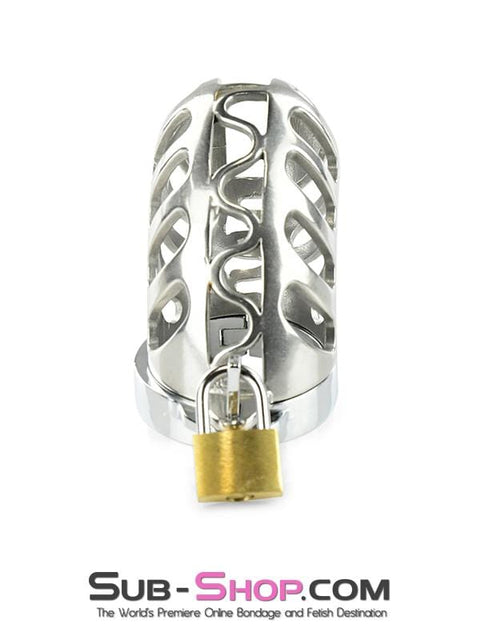 1884AR      Stainless Steel Cock & Ball Locking Male Chastity System Chastity   , Sub-Shop.com Bondage and Fetish Superstore