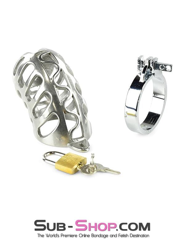 1884AR      Stainless Steel Cock & Ball Locking Male Chastity System Chastity   , Sub-Shop.com Bondage and Fetish Superstore