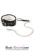 1889M      Fur Lined Black Snake Print Bondage Collar and Leash Set Collar   , Sub-Shop.com Bondage and Fetish Superstore