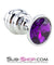 1895M      Large Ripple Chrome Butt Plug with Purple Amethyst Crystal Base - LAST CHANCE - Final Closeout! MEGA Deal   , Sub-Shop.com Bondage and Fetish Superstore