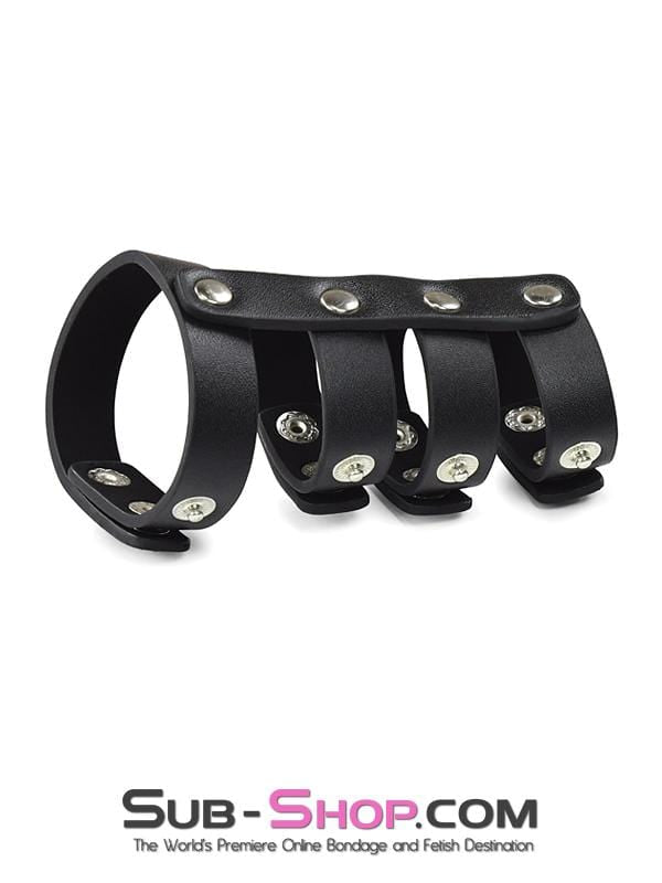 1936DL      Leather 4 Strap Adjustable Cock & Ball Harness Cock Cage   , Sub-Shop.com Bondage and Fetish Superstore