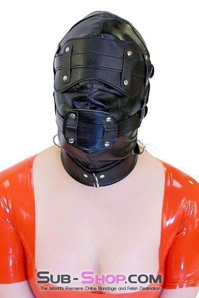 0194SM-SIS      Total Lockdown Full Locking Sissy BDSM Mistress for Hire Hood with Removable Blindfold & Penis Gag Sissy   , Sub-Shop.com Bondage and Fetish Superstore
